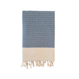 Fouta plate nid d'abeille Athena bleu marine - Le comptoir de la plage