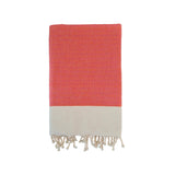 Fouta plate nid d'abeille Athena orange - Le comptoir de la plage