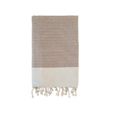 Fouta plate nid d'abeille Athena taupe - Le comptoir de la plage