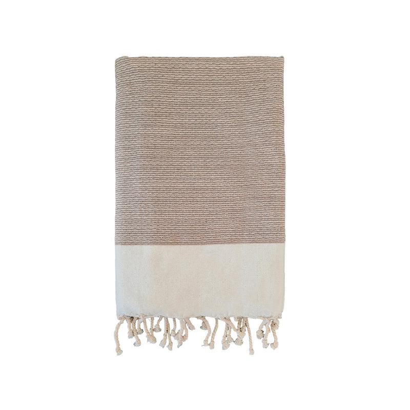 Fouta plate nid d'abeille Athena taupe - Le comptoir de la plage
