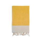 Fouta plate nid d'abeille Athena jaune - Le comptoir de la plage