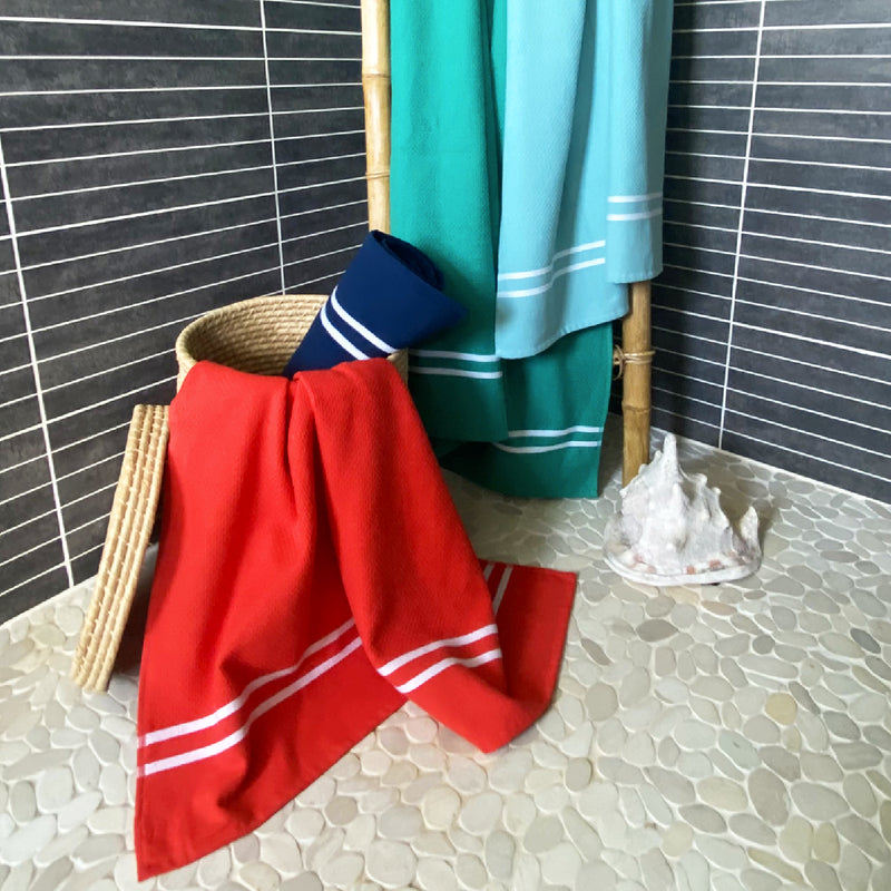 Drap de bain Waffle tendance - Le comptoir de la plage