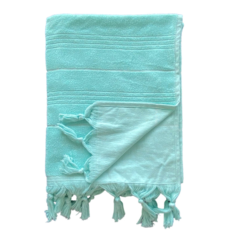 Fouta coton éponge bouclette unie - Serviette de bain - Hammam