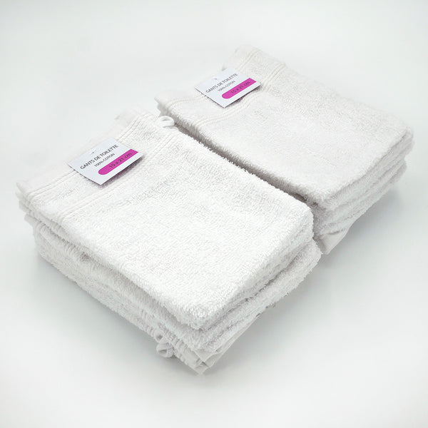 Pack de 24 Gants de toilette 21x15 350g/m² - Blanc