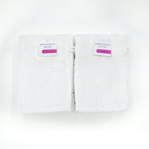 Pack de 24 Gants de toilette 21x15 350g/m² - Blanc