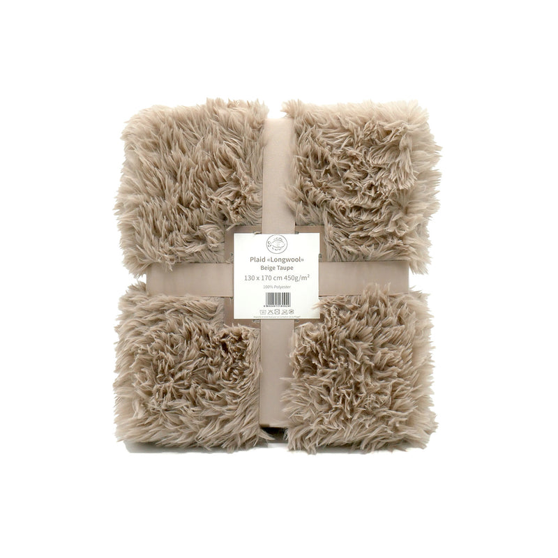 Plaid imitation poils longs 130x170cm 450g/m² - Longwool