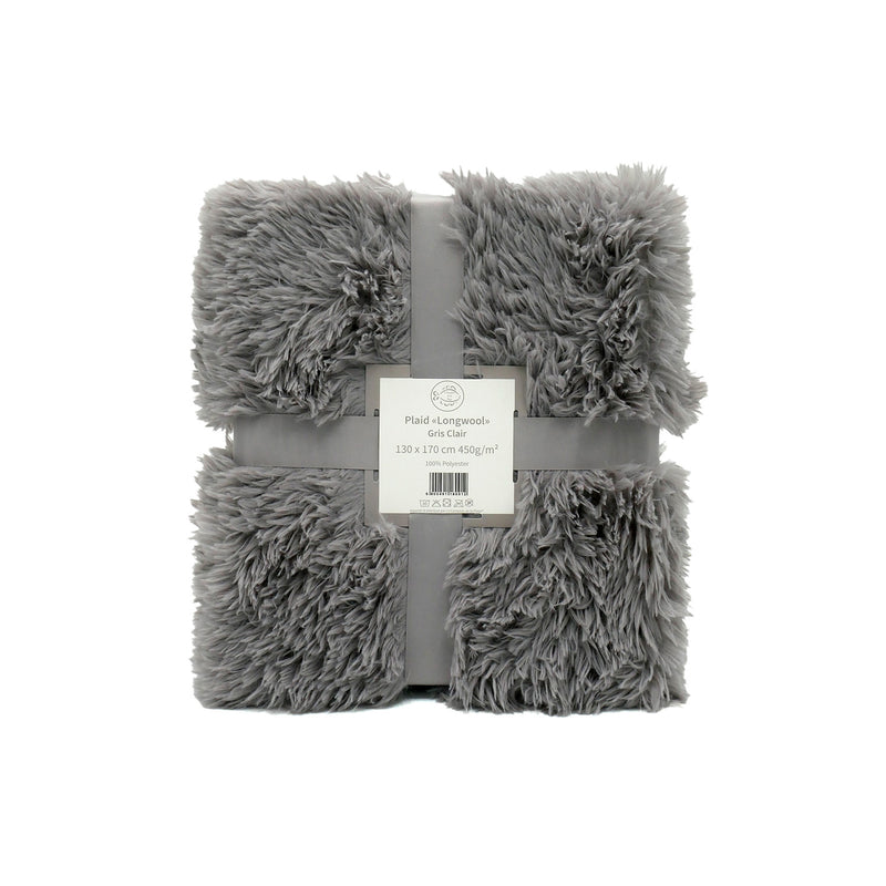 Plaid imitation poils longs 130x170cm 450g/m² - Longwool