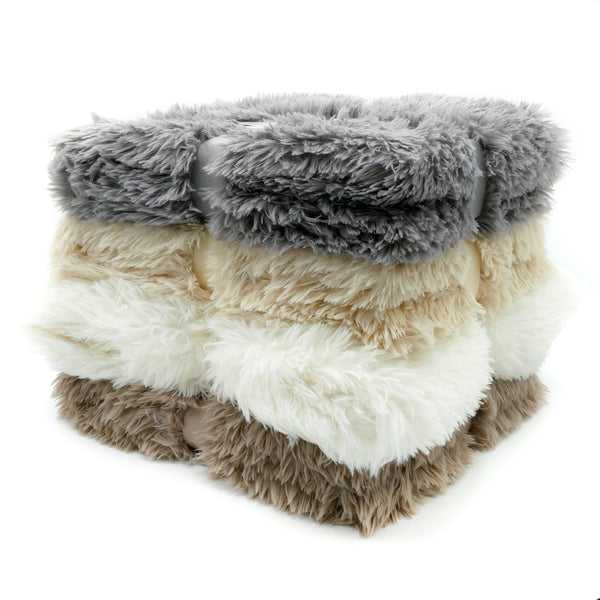 Plaid couverture imitation poils longs 220x240cm 450g/m² - Longwool