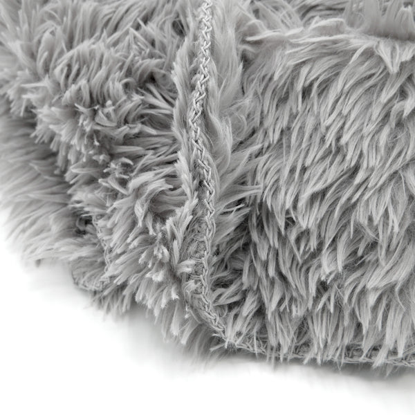 Plaid imitation poils longs 130x170cm 450g/m² - Longwool Gris clair