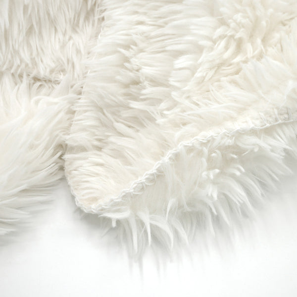 Plaid imitation poils longs 130x170cm 450g/m² - Longwool Naturel