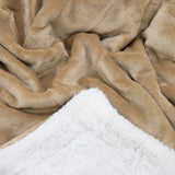 Plaid Polaire doublé imitation Mouton beige clair 130X170