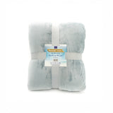 Plaid Polaire doublé imitation Mouton gris clair 130X170