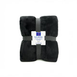 Plaid Polaire doublé imitation Mouton Noir 130X170