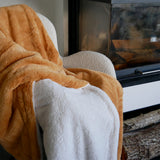 Plaid imitation "Lapin" 130x170cm 610g/m² - Cocoon Camel