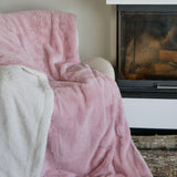 Plaid imitation "Lapin" 130x170cm 610g/m² - Cocoon Rose