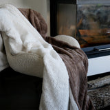 Plaid Polaire Imitation "Lapin" 130X170 610g/m² -Cocoon Taupe Foncé