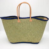 Panier artisanal de plage brodé Fibres naturelles - Corsica GM