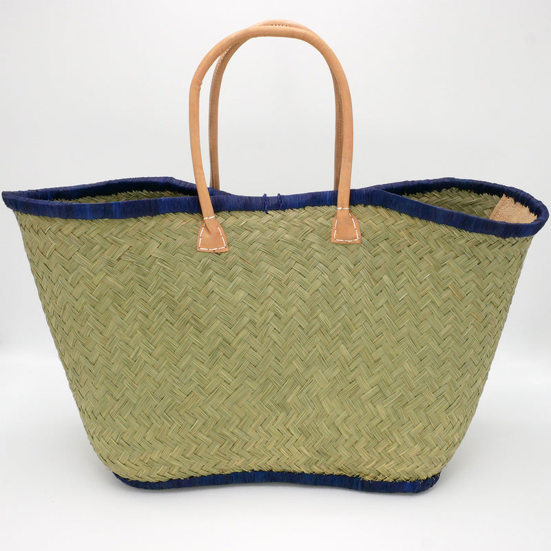 Panier artisanal de plage brodé Fibres naturelles - Corsica GM