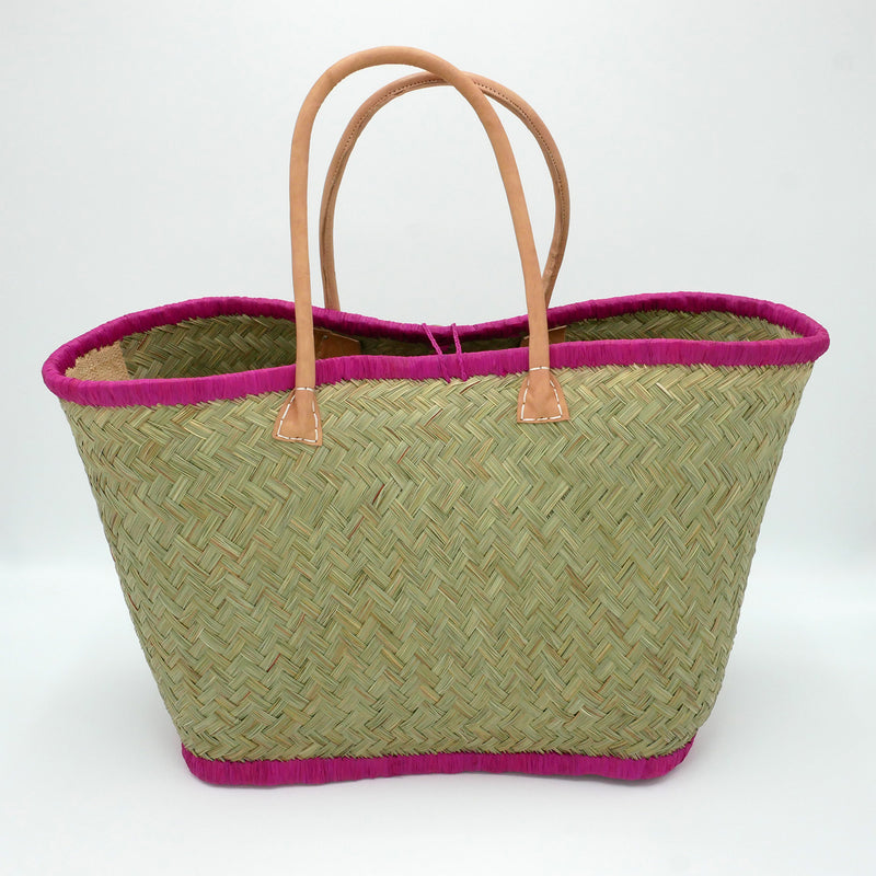 Panier artisanal de plage brodé Fibres naturelles - Corsica GM