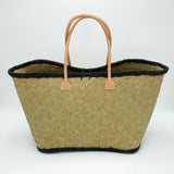 Panier artisanal de plage brodé Fibres naturelles - Corsica GM