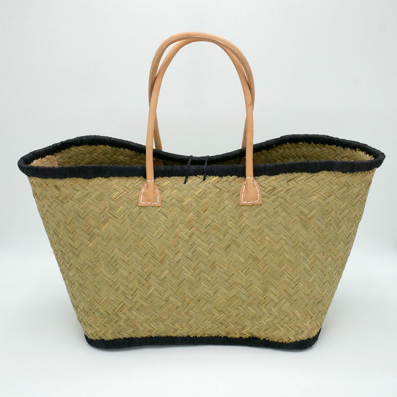 Panier artisanal de plage brodé Fibres naturelles - Corsica GM