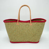 Panier artisanal de plage brodé Fibres naturelles - Corsica GM