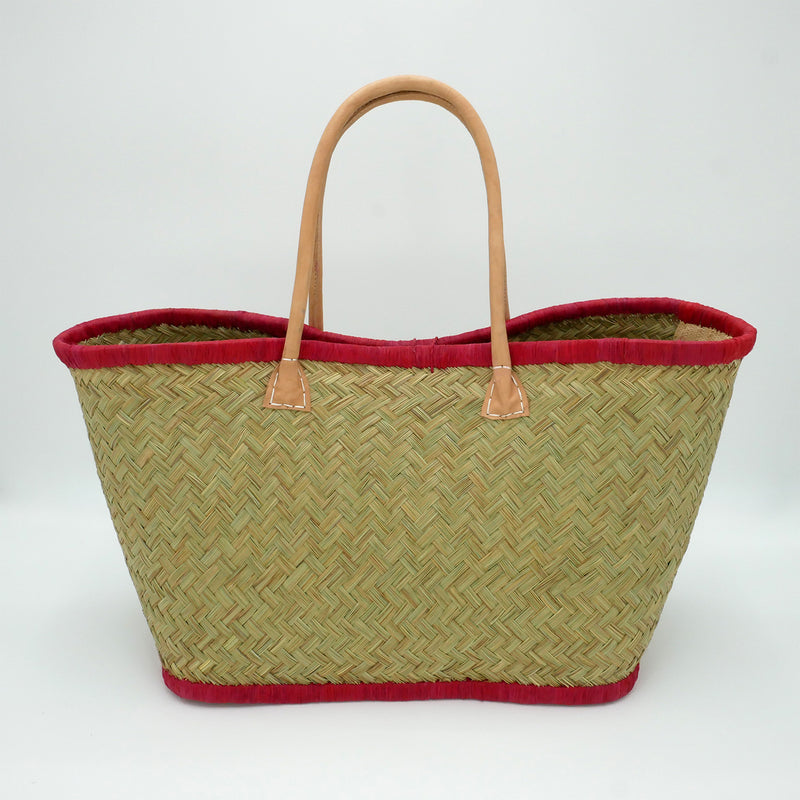 Panier artisanal de plage brodé Fibres naturelles - Corsica GM