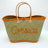 Panier artisanal de plage brodé Fibres naturelles - Corsica GM