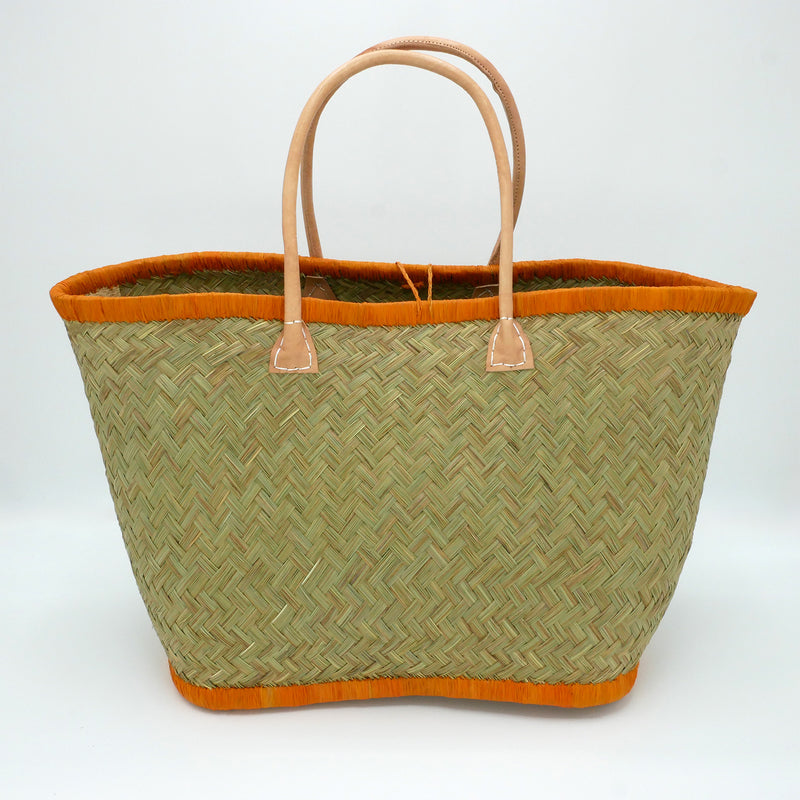 Panier artisanal de plage brodé Fibres naturelles - Corsica GM