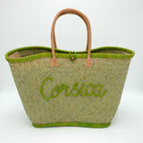 Panier artisanal de plage brodé Fibres naturelles - Corsica GM