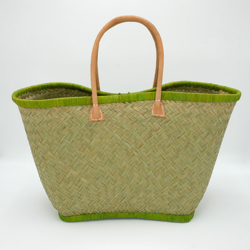 Panier artisanal de plage brodé Fibres naturelles - Corsica GM