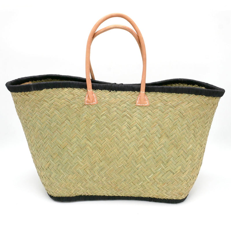 Panier artisanal de plage brodé Fibres naturelles - Good Vibes GM
