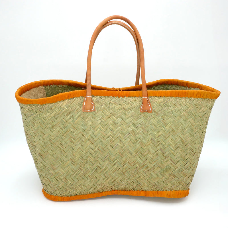 Panier artisanal de plage brodé Fibres naturelles - Good Vibes GM