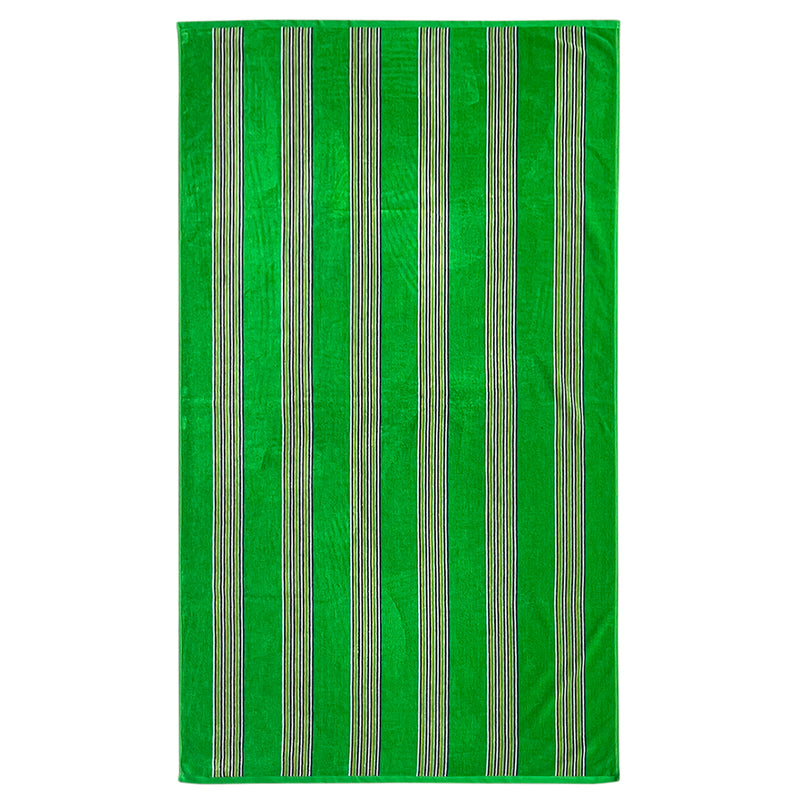 Serviette de plage éponge velours Jacquard Milonga Vert - Le comptoir de la plage