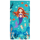 Serviette de plage imprimée microfibre enfant - Sirena- 70x140cm - 220g/m²