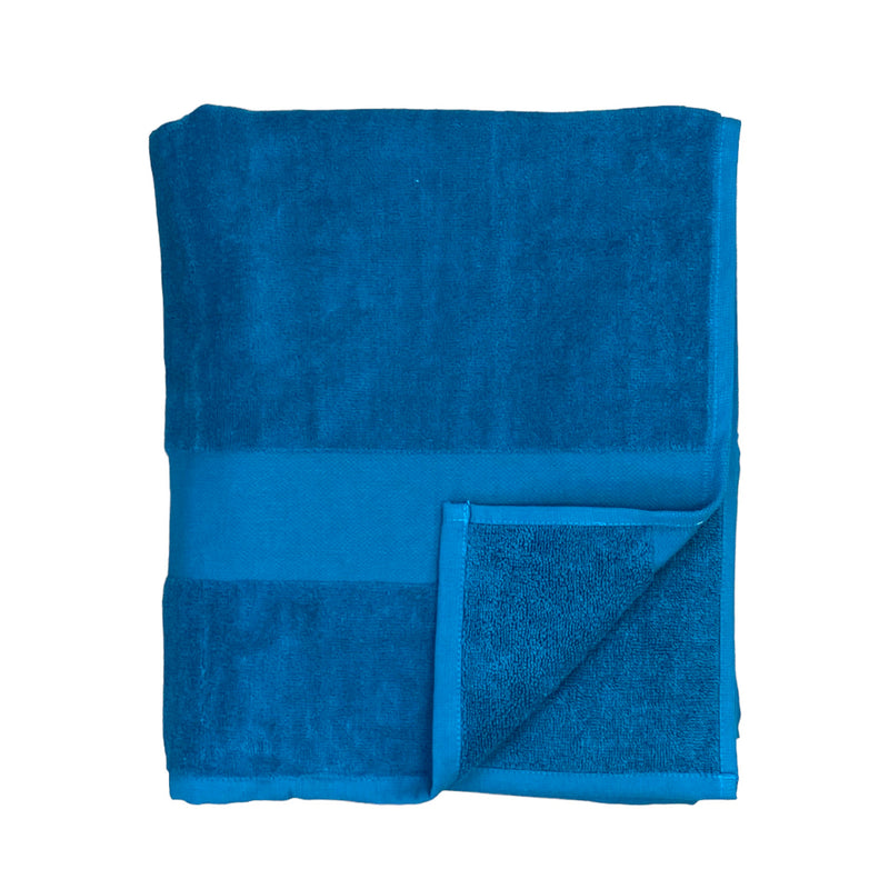 Serviette de bain unie bleu canard Classy - Le comptoir de la plage