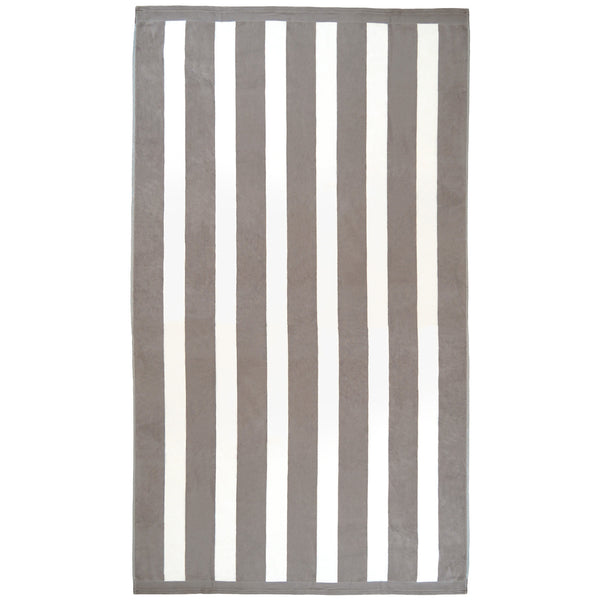 Serviette de plage éponge velours Jacquard Beige 100x175 470g/m² - Bahia Taupe