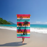 Serviette de plage éponge velours Jacquard Multicolore 95x175 440g/m² - Maupiti - Le comptoir de la plage
