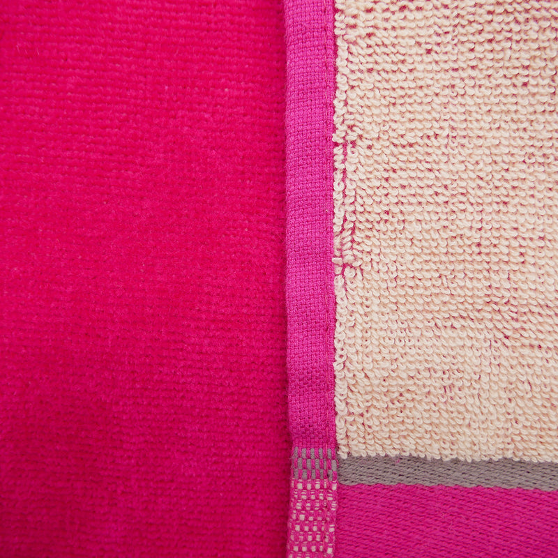 Serviette de plage éponge velours Jacquard Rose 100x175 470g/m² - Wasaga