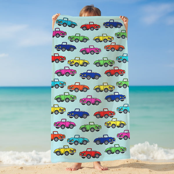 Serviette de plage enfant microfibre Multicolore 70x140 250g/m² - Cars