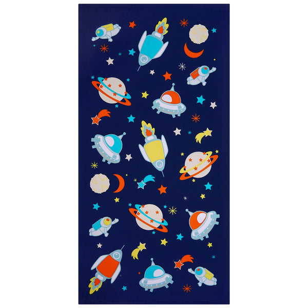 Serviette de plage enfant microfibre Bleu 70x140 250g/m² - Galaxy
