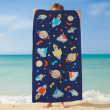 Serviette de plage enfant microfibre Bleu 70x140 250g/m² - Galaxy