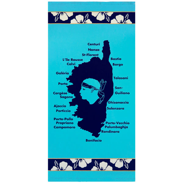 Serviette de plage enfant microfibre Bleu 70x140 250g/m² - Lavezzi