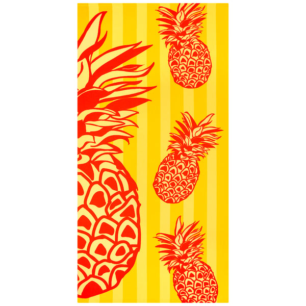 Serviette de plage microfibre Jaune 75x150 220g/m² - Pop-Ananas