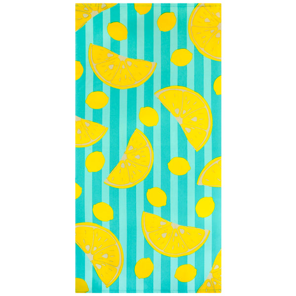 Serviette de plage microfibre Bleu 75x150 220g/m² - Pop-Citron
