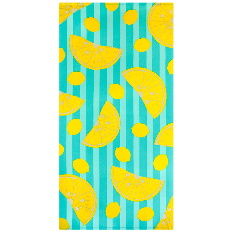 Serviette de plage microfibre Bleu 75x150 220g/m² - Pop-Citron
