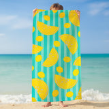 Serviette de plage microfibre Bleu 75x150 220g/m² - Pop-Citron