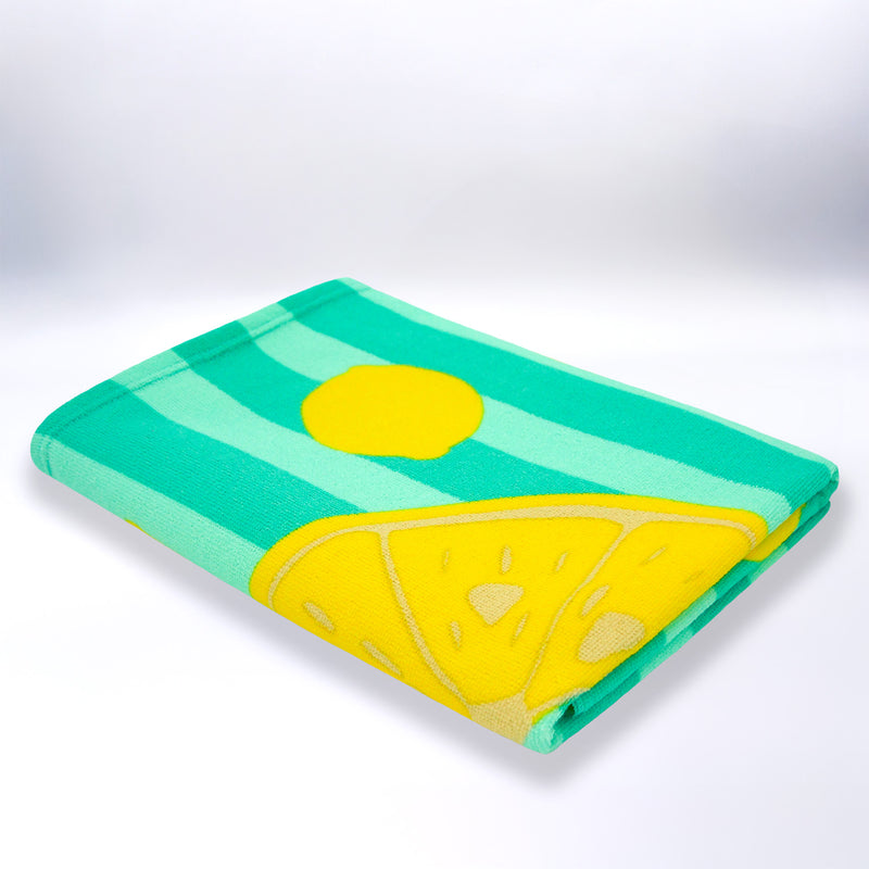 Serviette de plage microfibre Bleu 75x150 220g/m² - Pop-Citron
