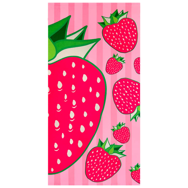 Serviette de plage microfibre Rose 75x150 220g/m² - Pop-Fraise