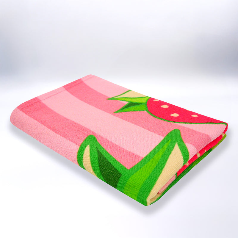 Serviette de plage microfibre Rose 75x150 220g/m² - Pop-Fraise